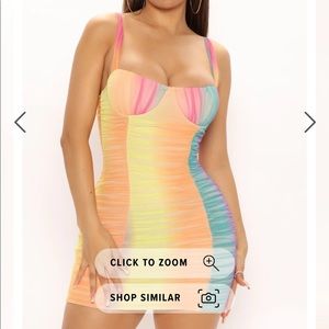 Good Vibe Mesh Mini Dress - Multi Color